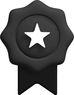 dark medal with white star 3d